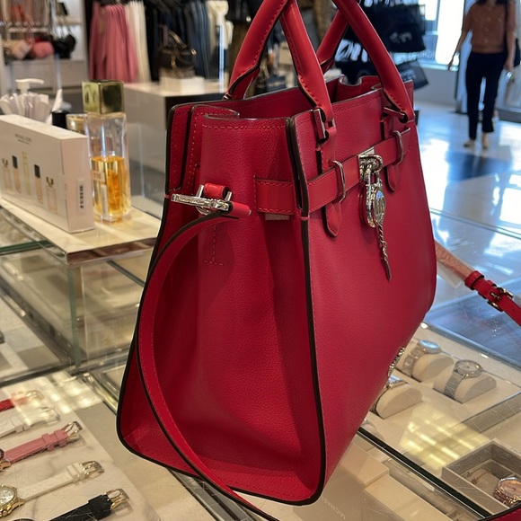 MICHAEL KORS HAMILTON MEDIUM SATCHEL 
 COLOR: Electric Pink 
NWT - Picture 5 of 16